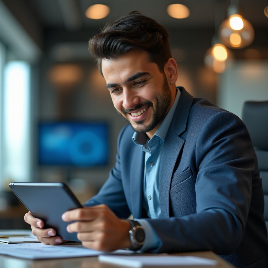 Young professional reviewing investment portfolio